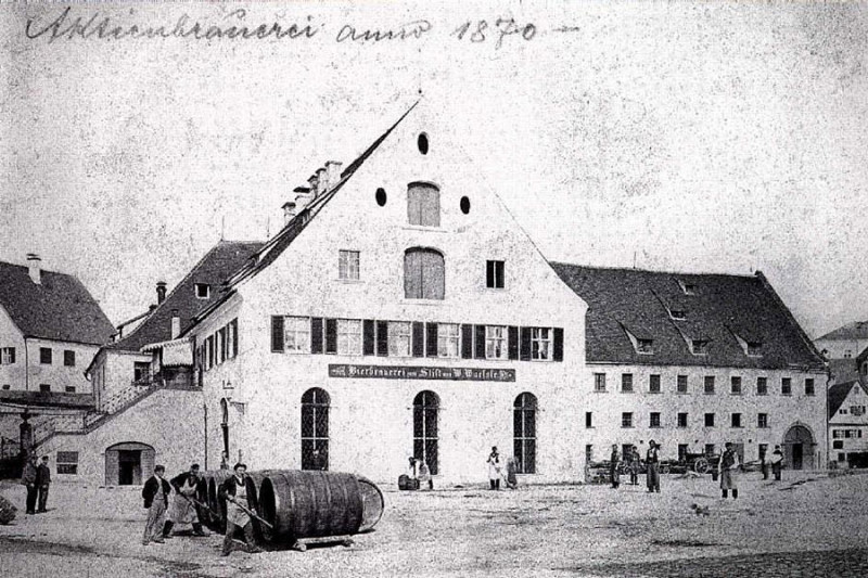 historisches schwarz-weiß-Foto: Stiftsmälzerei 1870