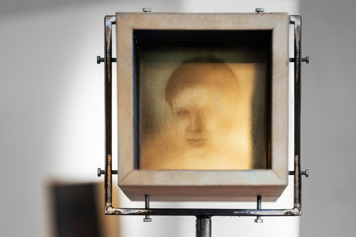Lichtbox mit Portraitbild einer jungen Frau